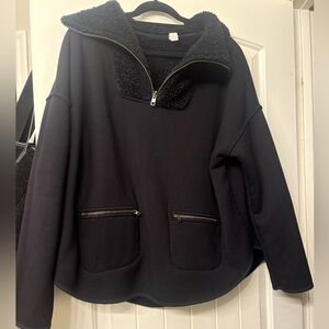 Athleta Black Fleece Reversible Pullover